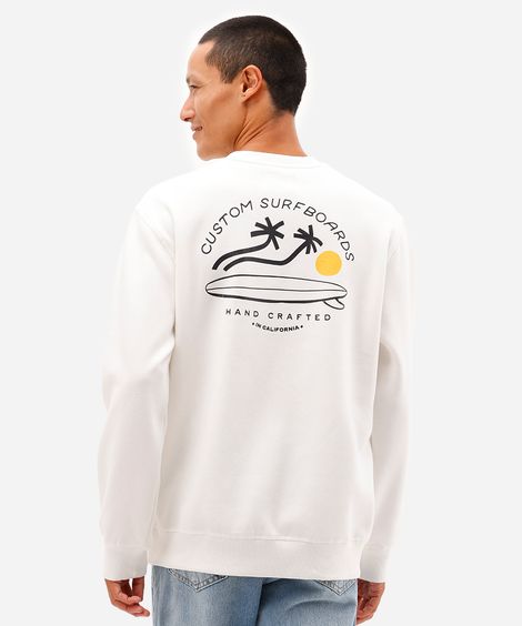 blusão masculino de moletom coqueiro branco
