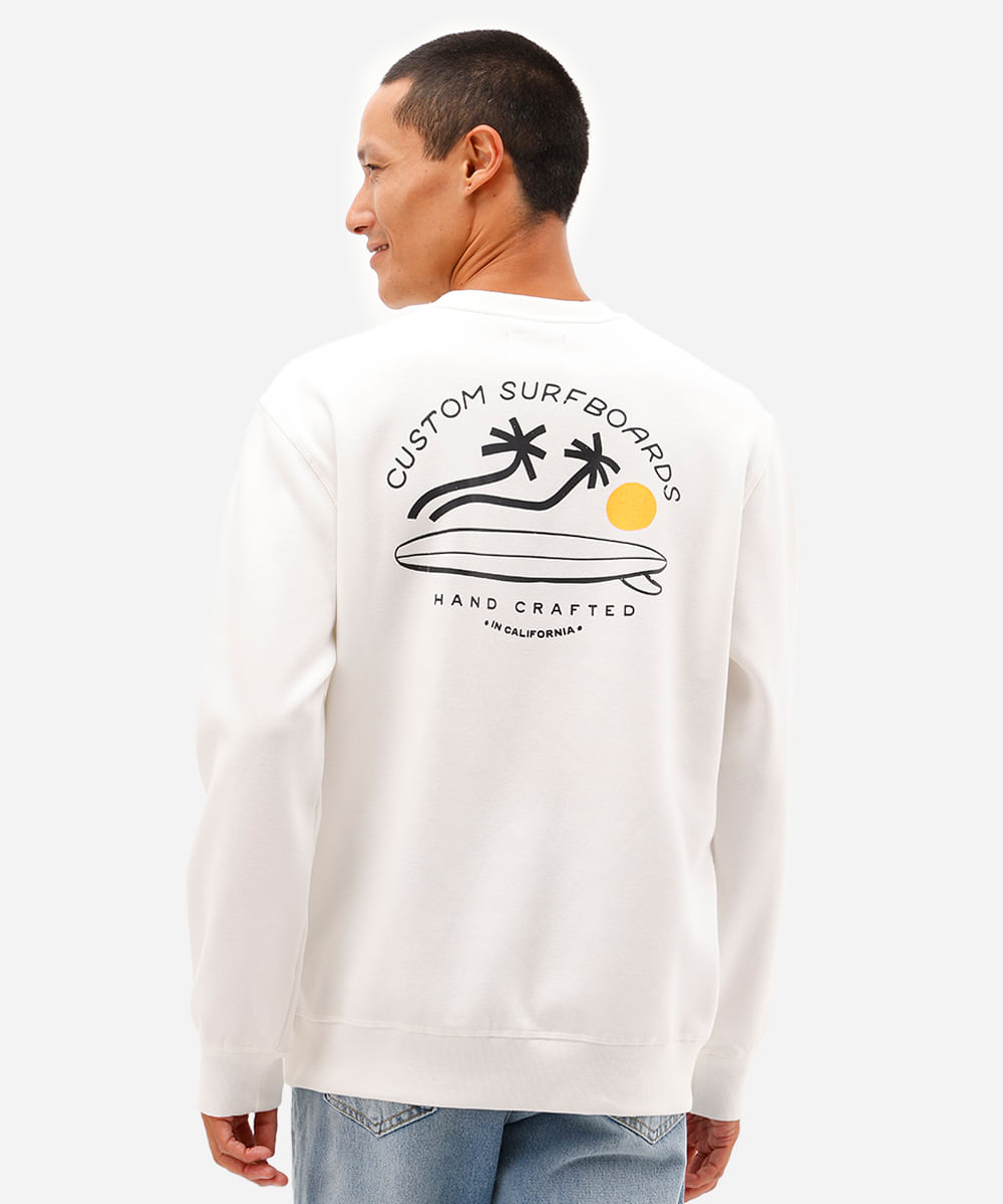 blusão masculino de moletom coqueiro branco