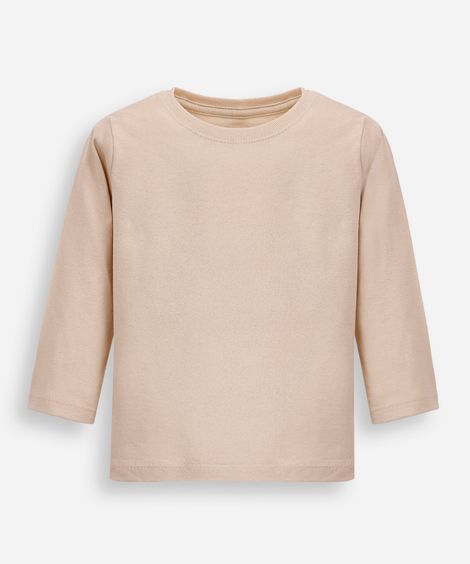 camiseta de algodão infantil bege