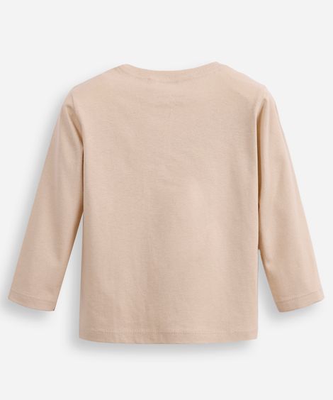 camiseta de algodão infantil bege