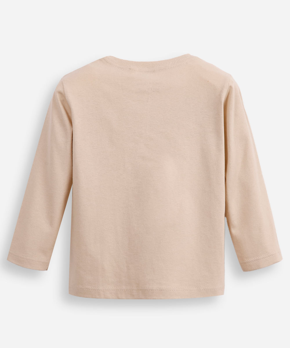 camiseta de algodão infantil bege