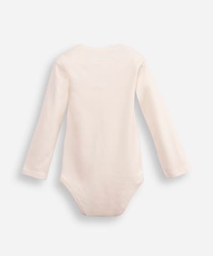 body infantil de algodão manga longa snoopy off white