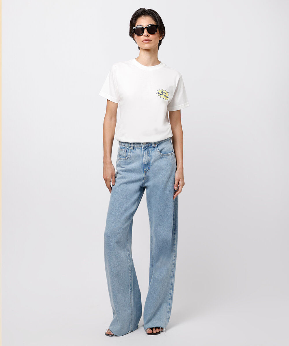 camiseta de algodão água de coco mindset off white