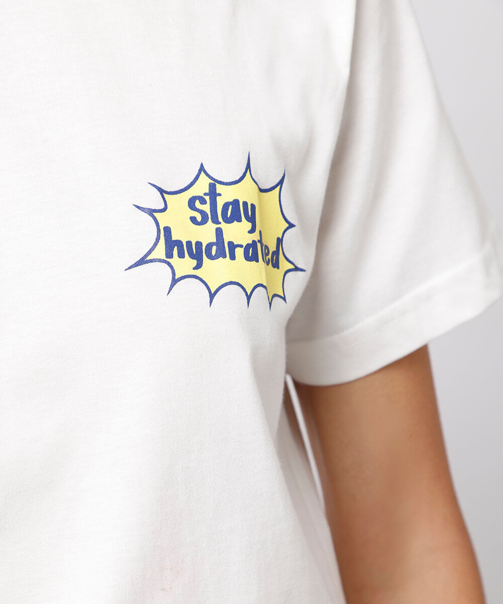 camiseta de algodão água de coco mindset off white