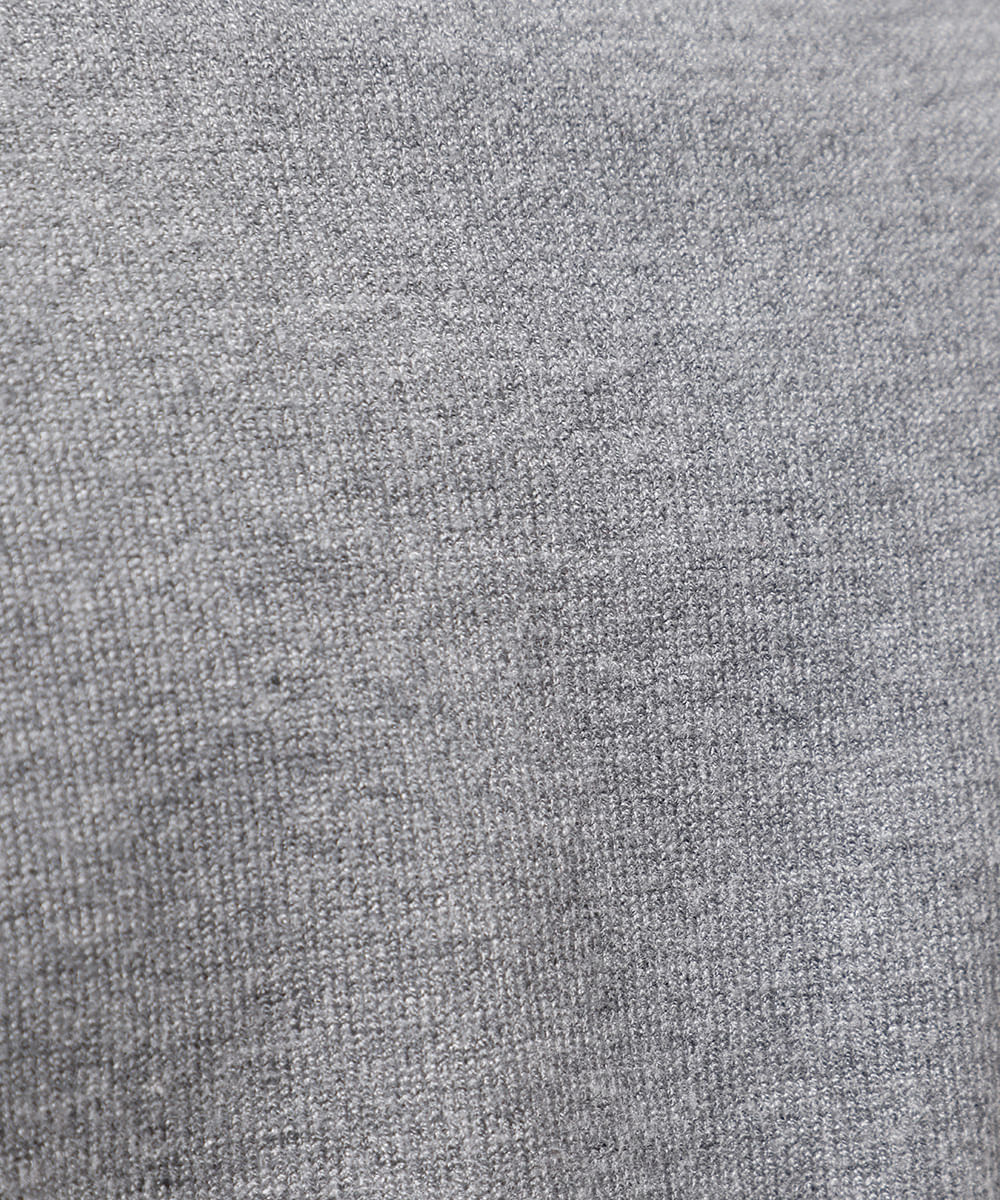 colete feminino de tricot com sobreposição mindset - cinza mescla