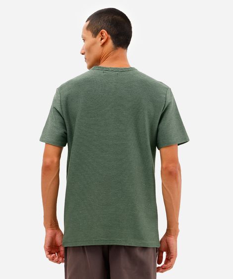 camiseta de algodão texturizada verde