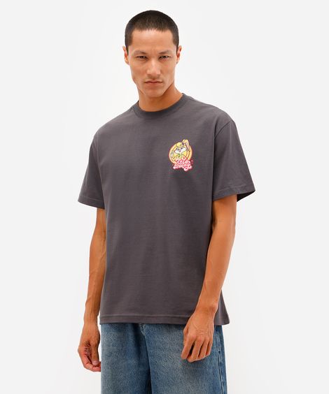 camiseta masculina de algodão looney tunes cinza