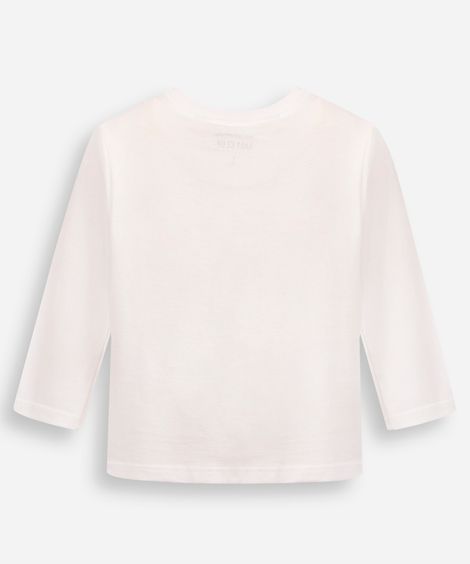 camiseta de algodão infantil off white