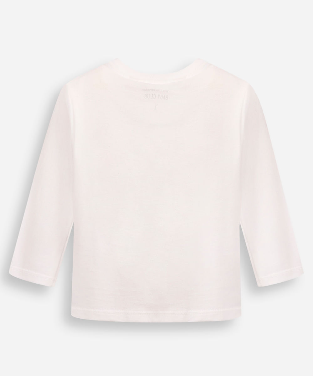 camiseta de algodão infantil off white