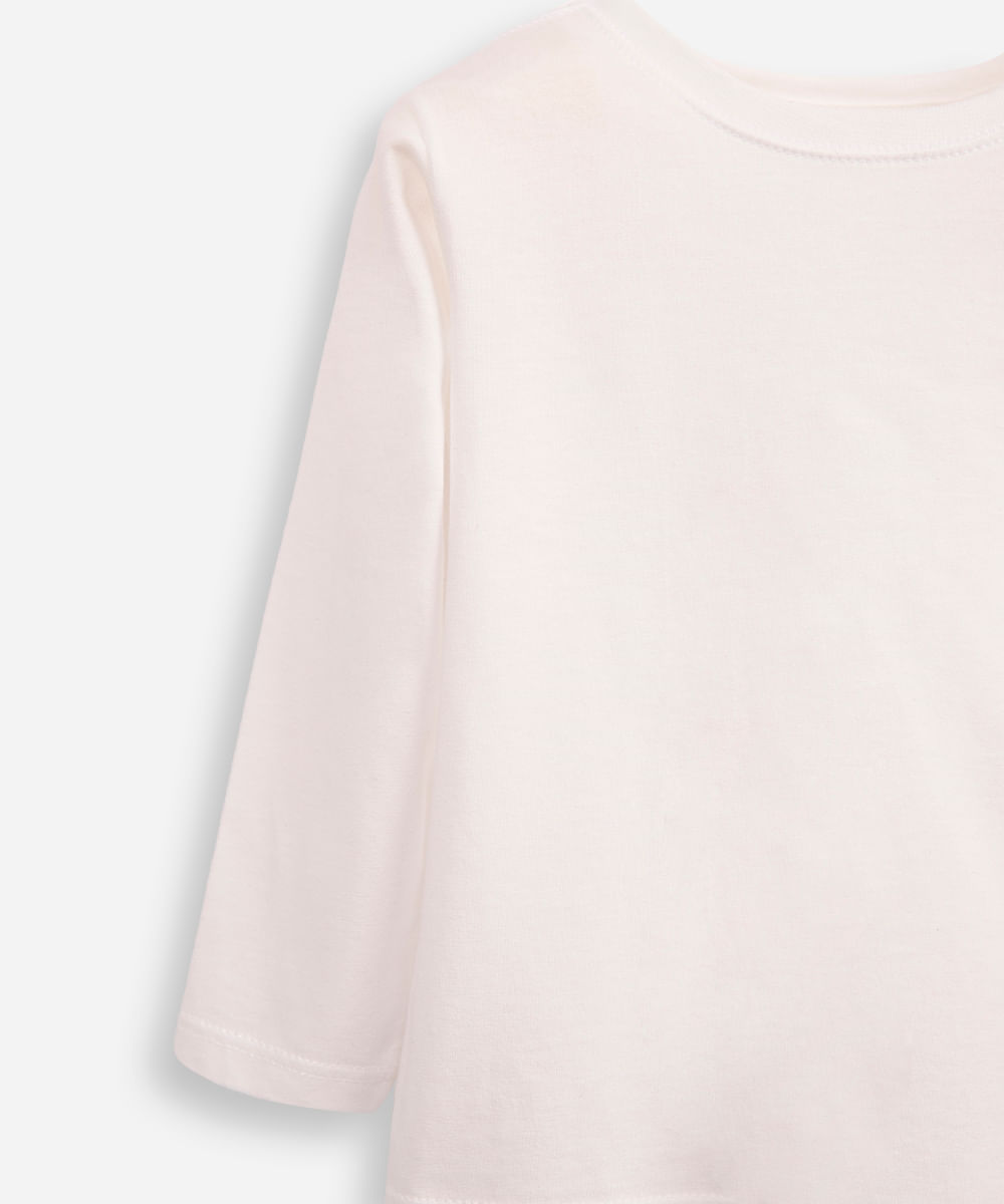 camiseta de algodão infantil off white