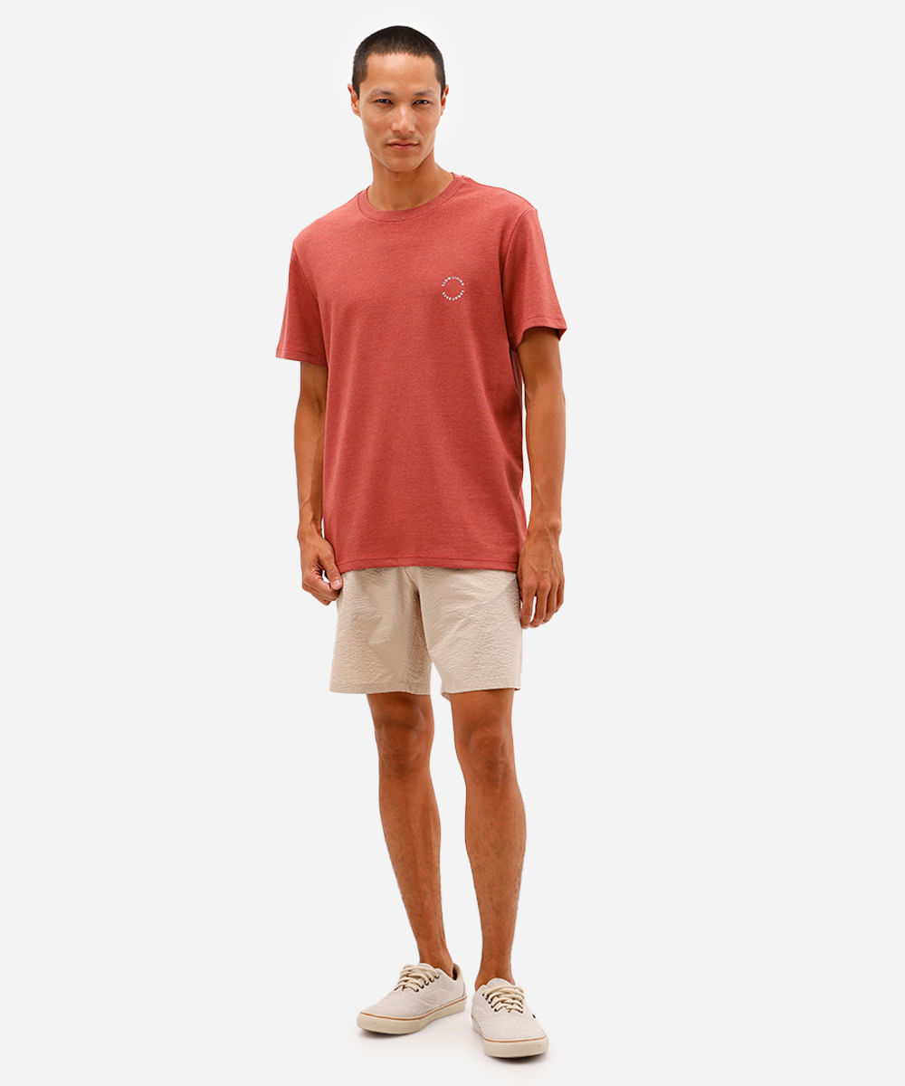 short boardshort texturizado cós elástico bege