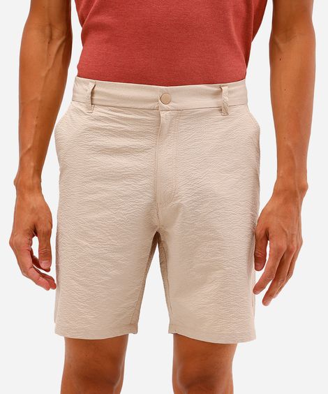 short boardshort texturizado cós elástico bege