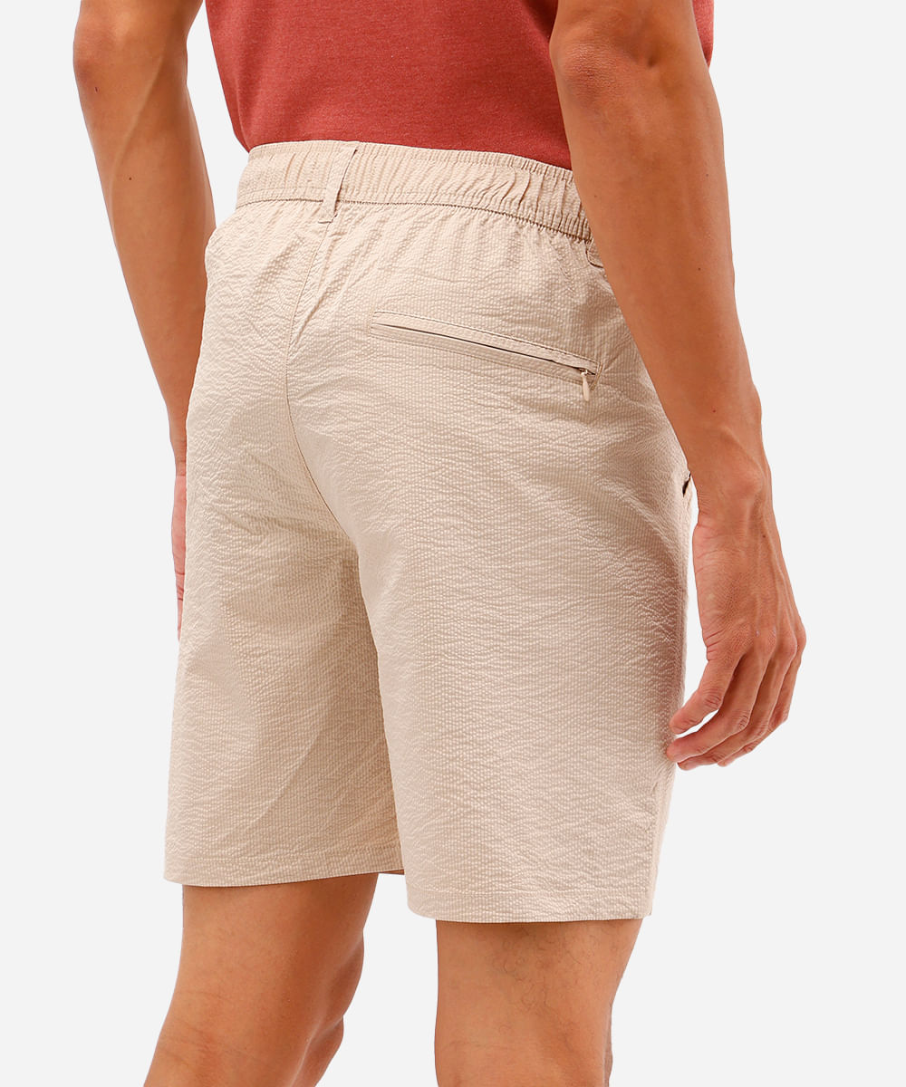 short boardshort texturizado cós elástico bege