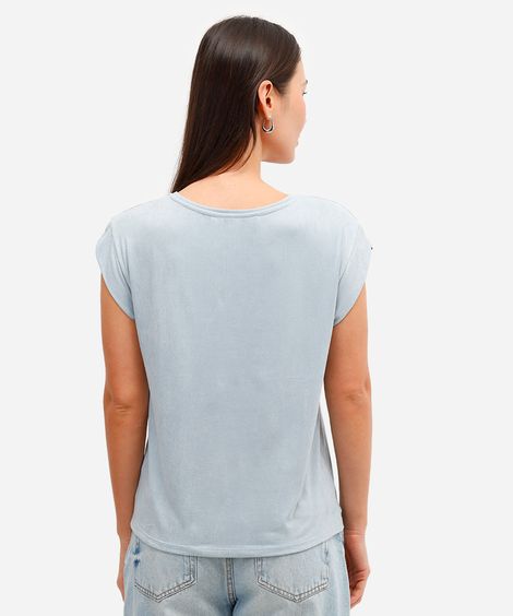 blusa feminina de suede muscle tee merci mon amour azul