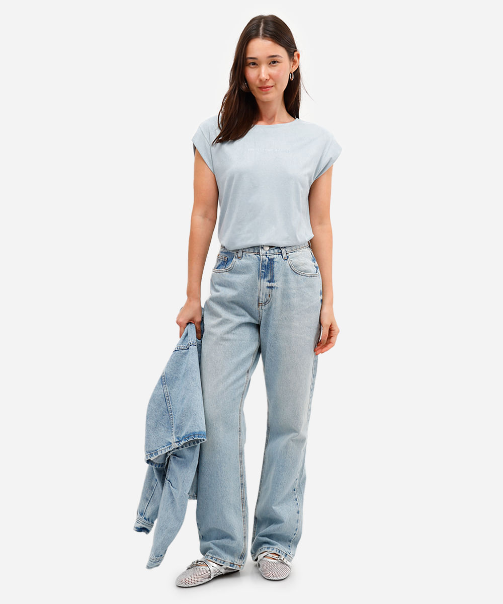 blusa feminina de suede muscle tee merci mon amour azul
