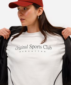 blusão feminino de moletom original sports club off white