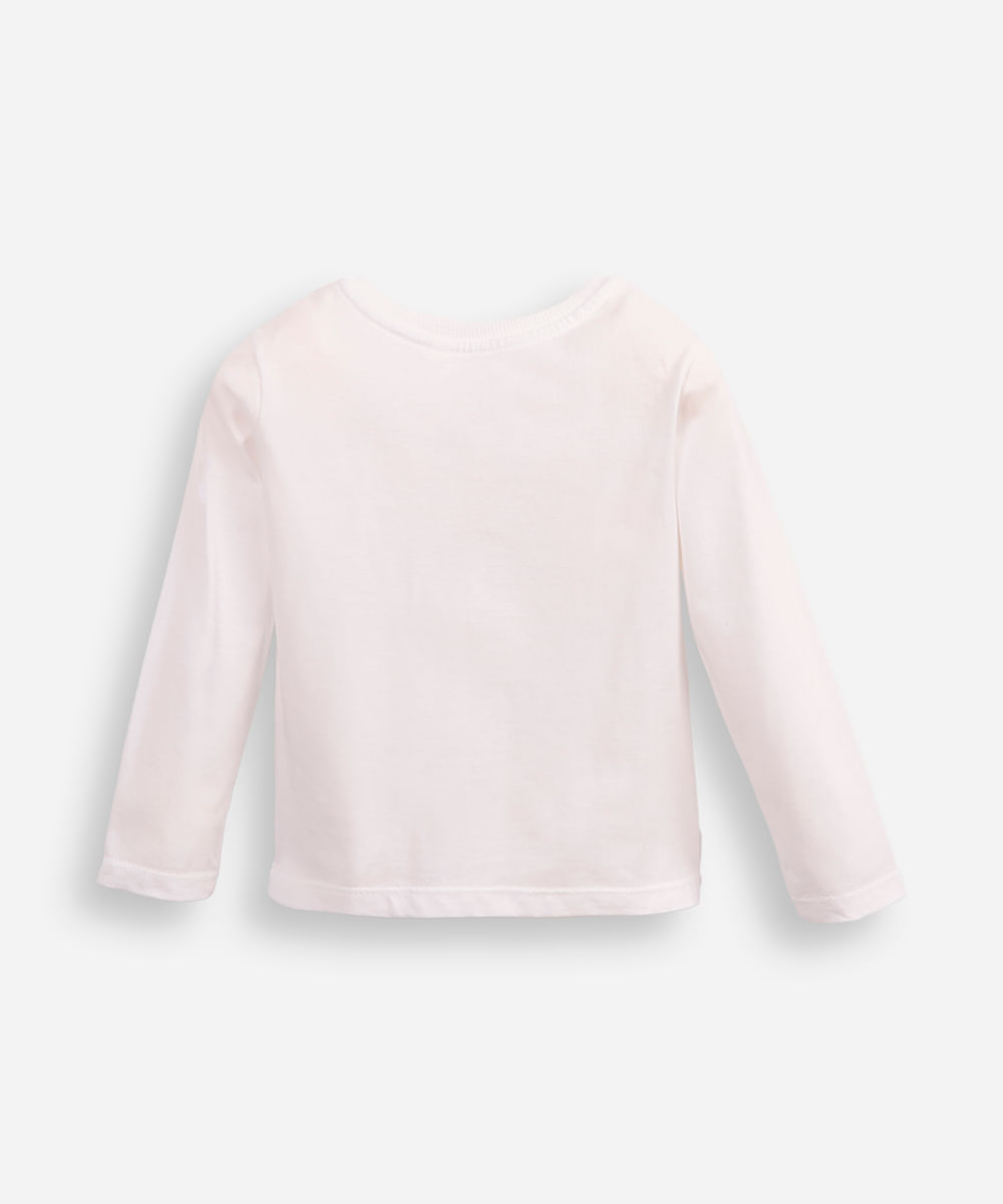 blusa de algodão infantil manga longa capivara off white