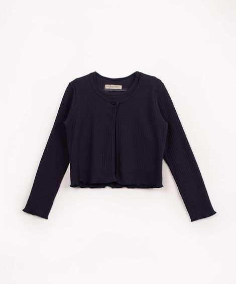 regata infantil com cardigan manga longa azul