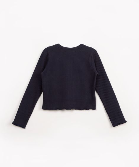 regata infantil com cardigan manga longa azul