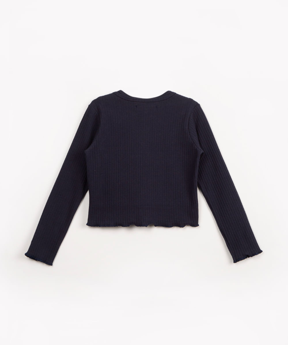 regata infantil com cardigan manga longa azul