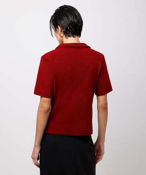 polo feminina de tricot mindset vinho