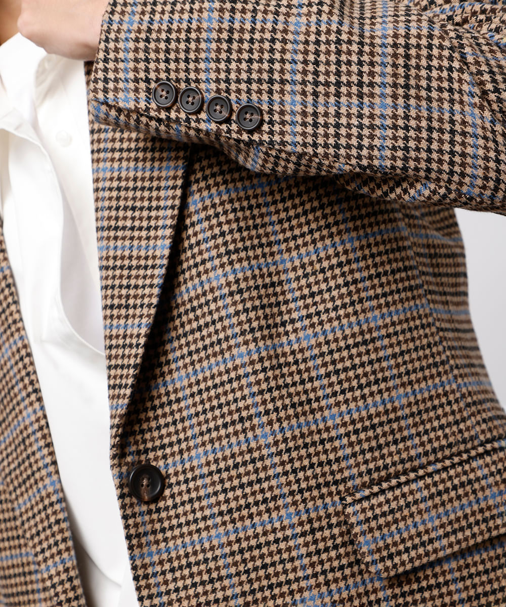 blazer feminino de alfaiataria xadrez mindset marrom