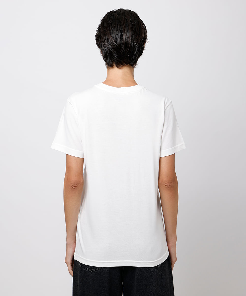camiseta feminina de algodão out of office mindset off white