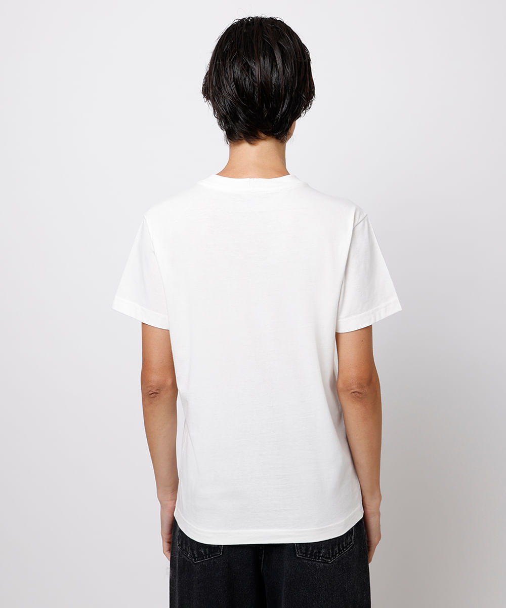 camiseta feminina de algodão italian dinner mindset off white