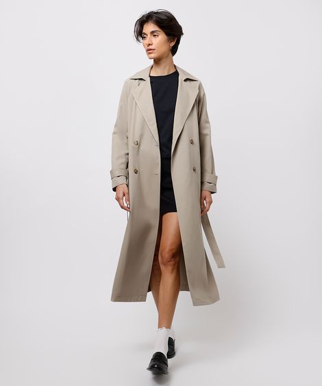 trench coat feminino alongado mindset verde