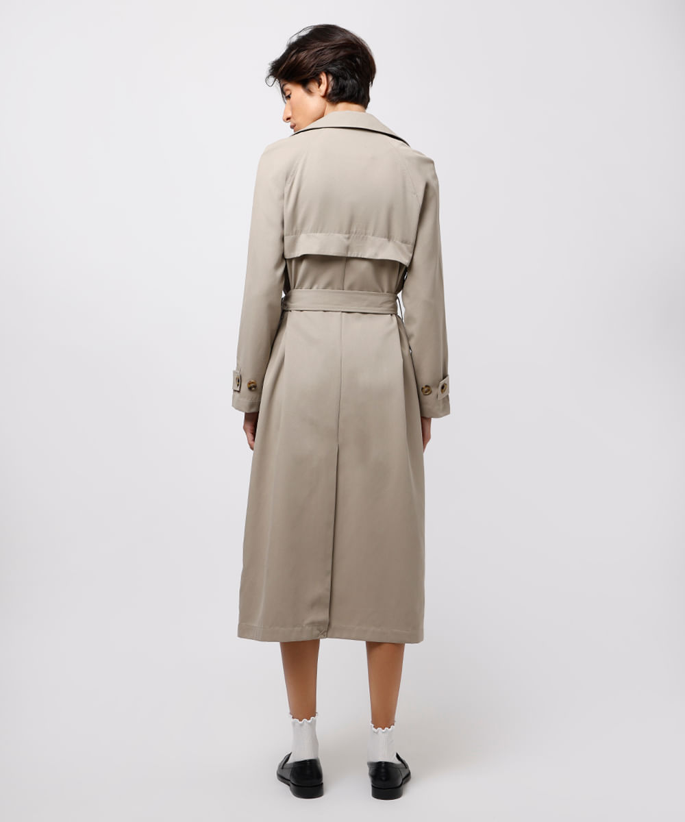 trench coat feminino alongado mindset verde