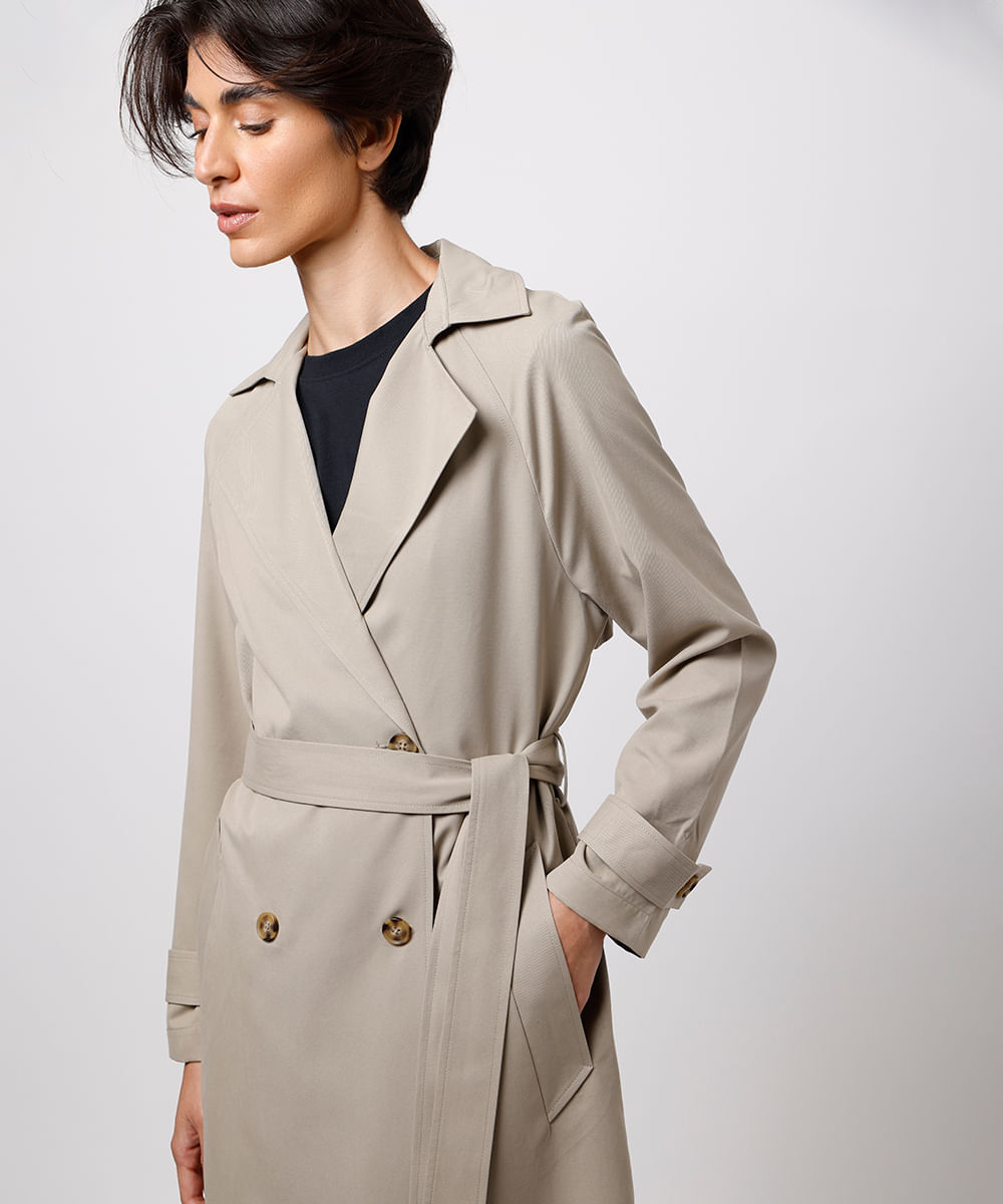 trench coat feminino alongado mindset verde