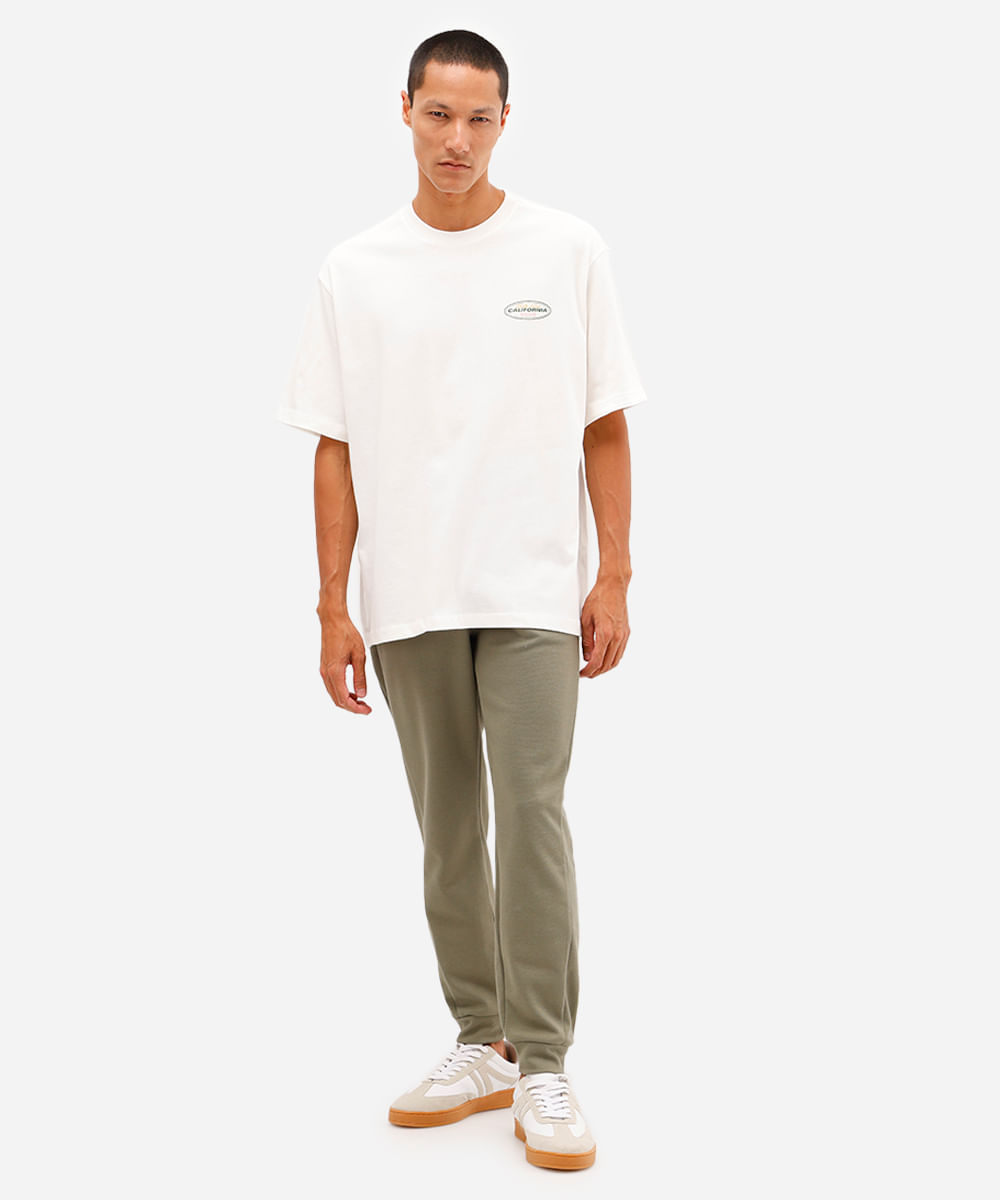 calça jogger masculina com recorte texturizada verde
