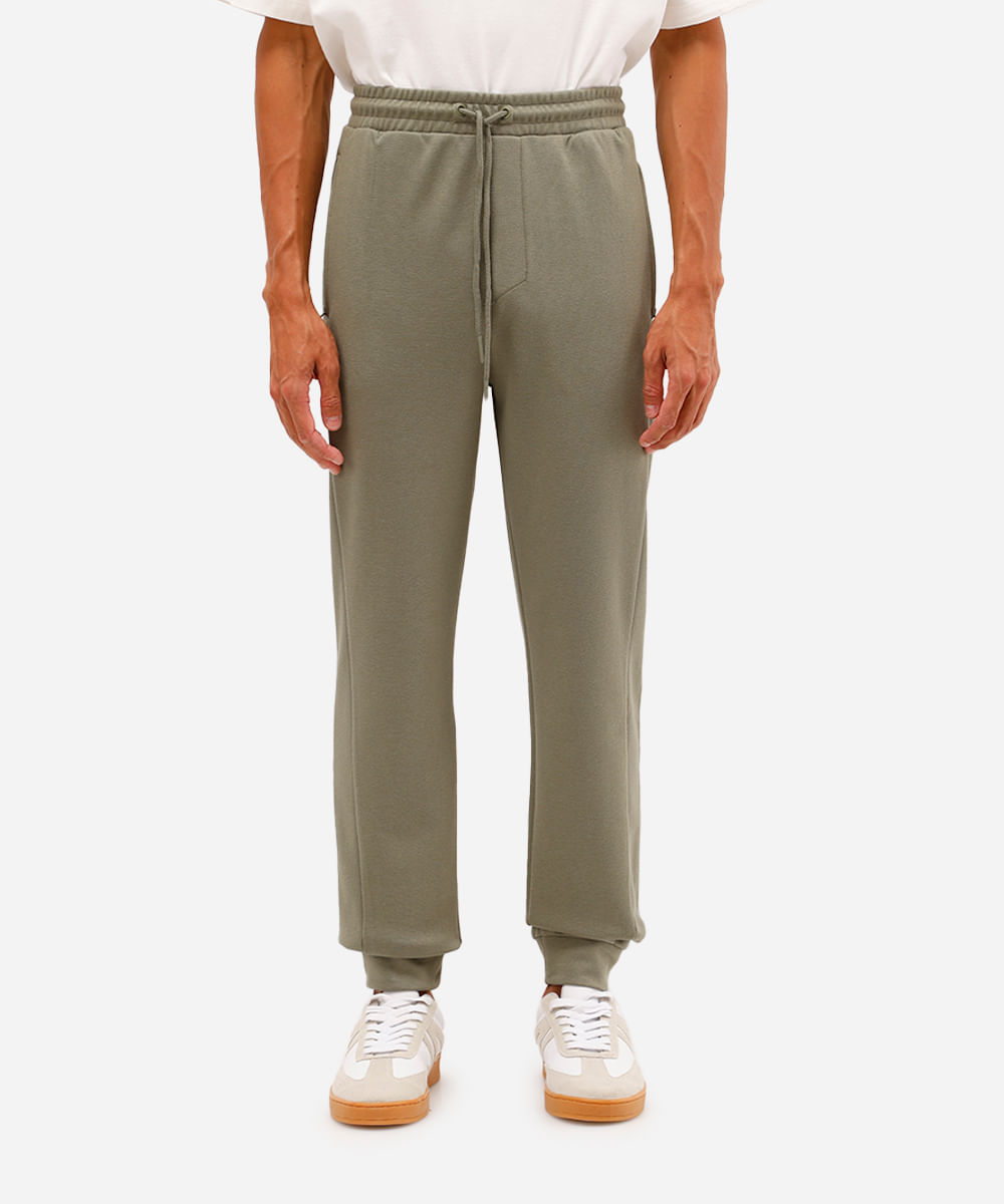 calça jogger masculina com recorte texturizada verde
