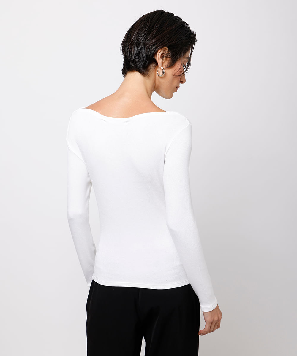 blusa feminina de viscose manga longa franzida mindset branca