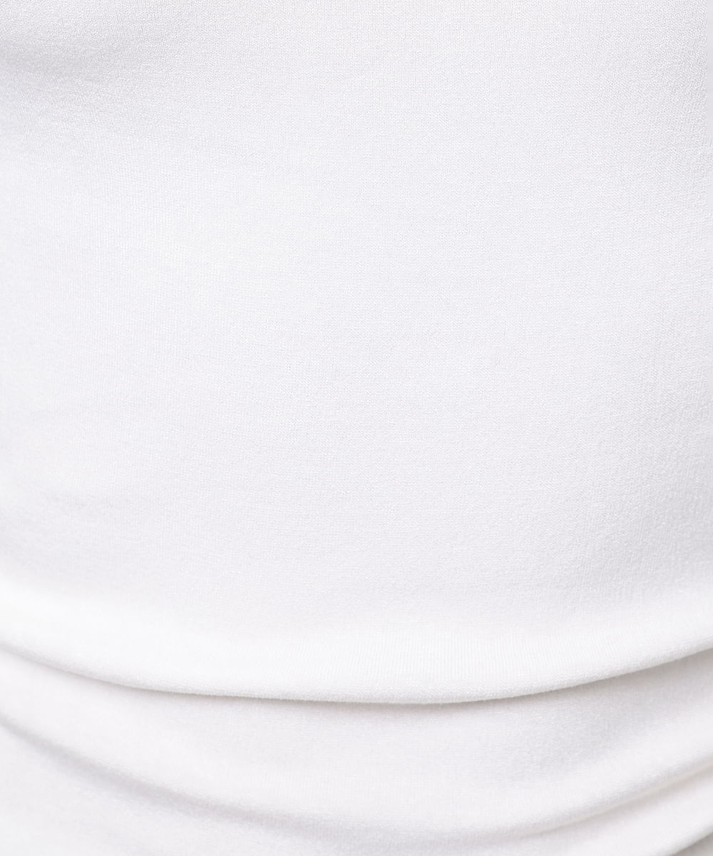 blusa feminina de viscose manga longa franzida mindset branca