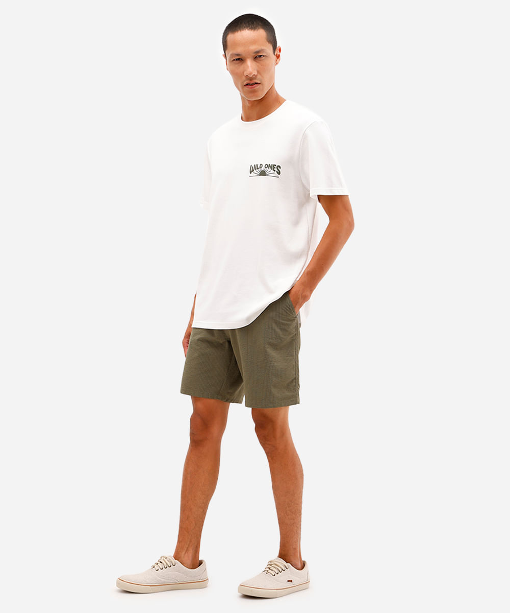 short boardshort texturizado cós elástico verde