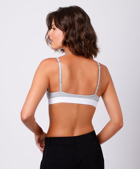 sutiã triângulo feminino com algodão mindset cinza