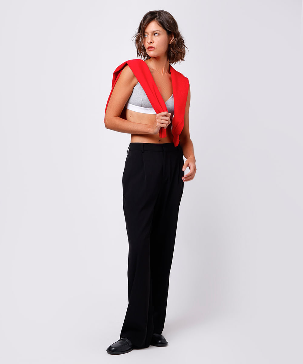 sutiã triângulo feminino com algodão mindset cinza