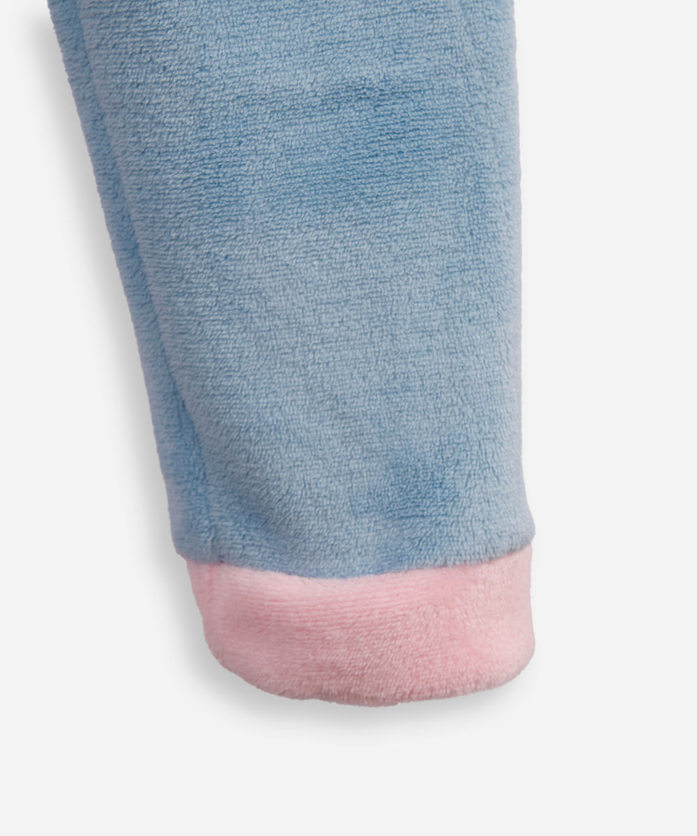 pijama longo infantil de fleece stitch azul