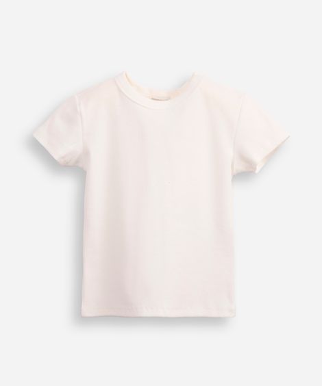 blusa de algodão juvenil canelada off white