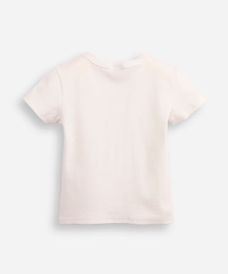 blusa de algodão juvenil canelada off white