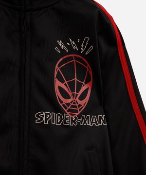 jaqueta infantil com listra homem aranha preta