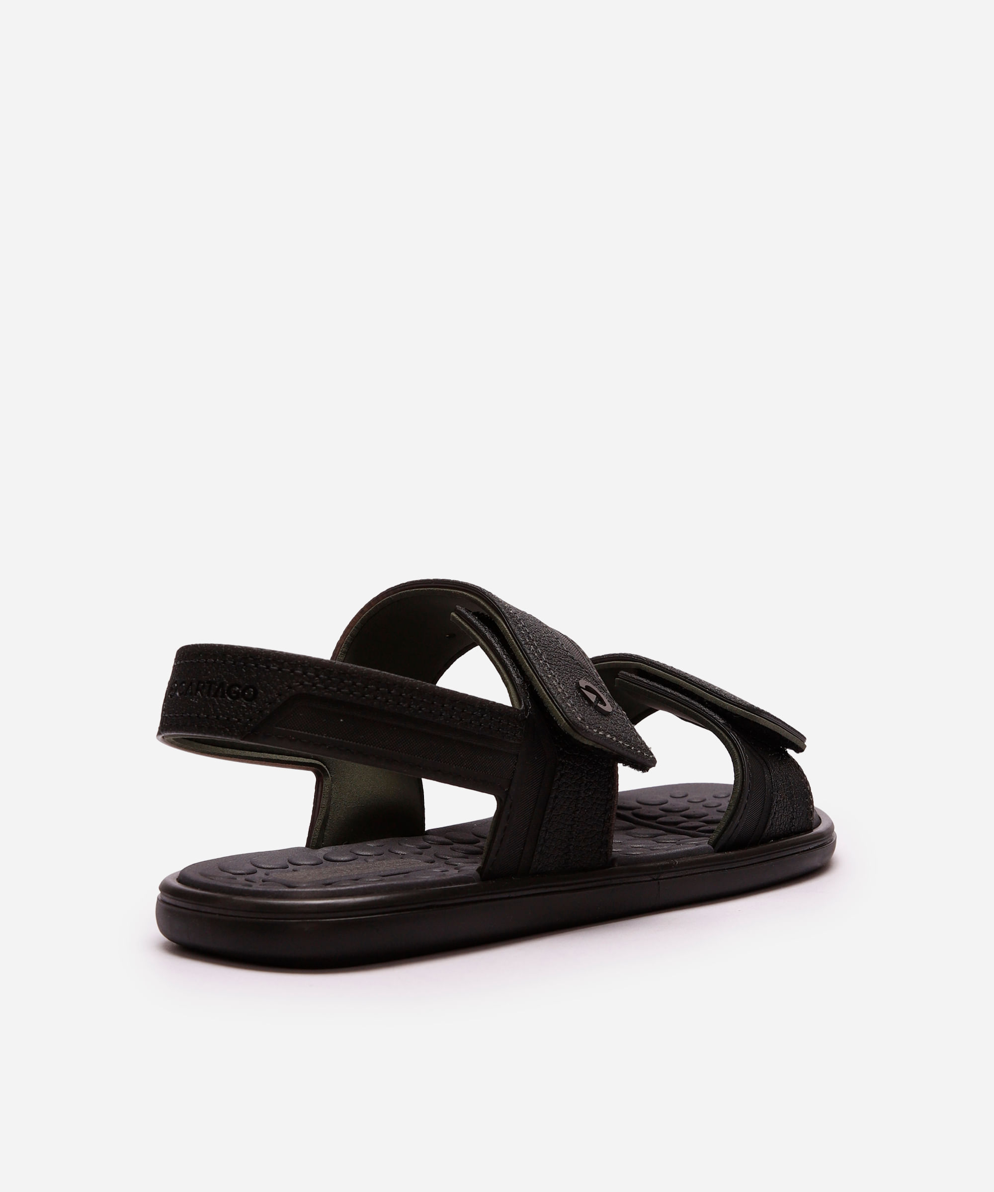 sandália masculina com velcro veneto cartago preta