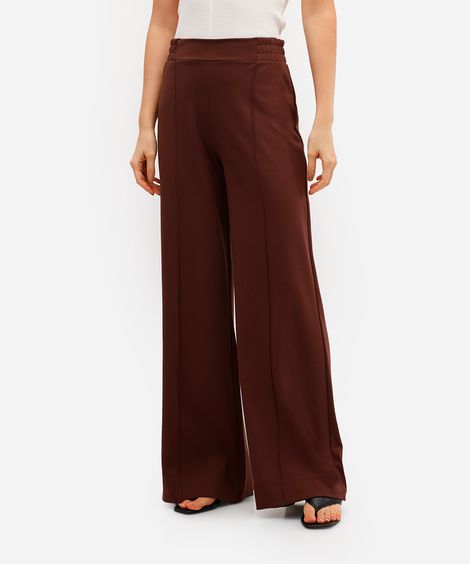 calça wide leg feminina com recorte cintura alta