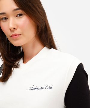 colete feminino de moletom authentic club off white