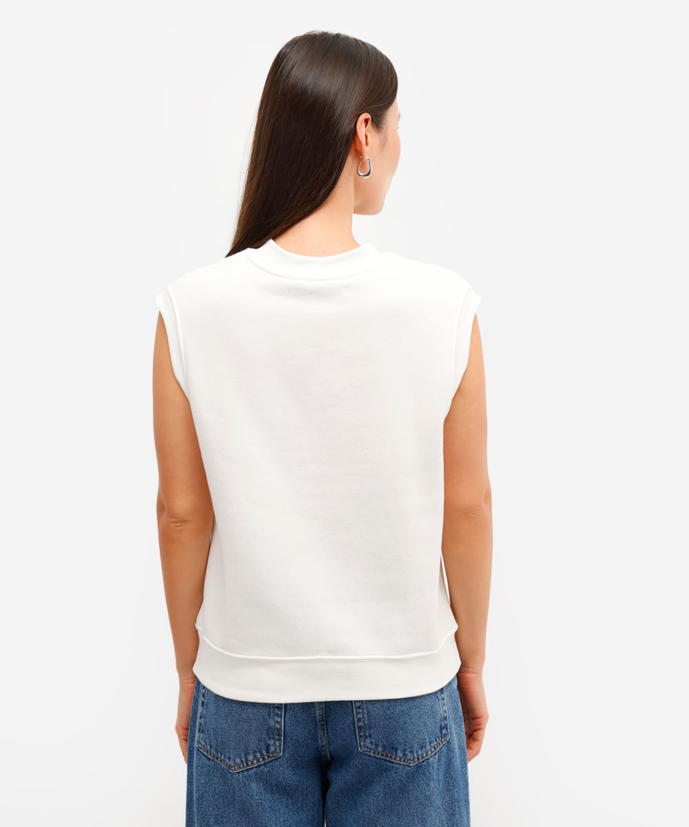 colete feminino de moletom authentic club off white