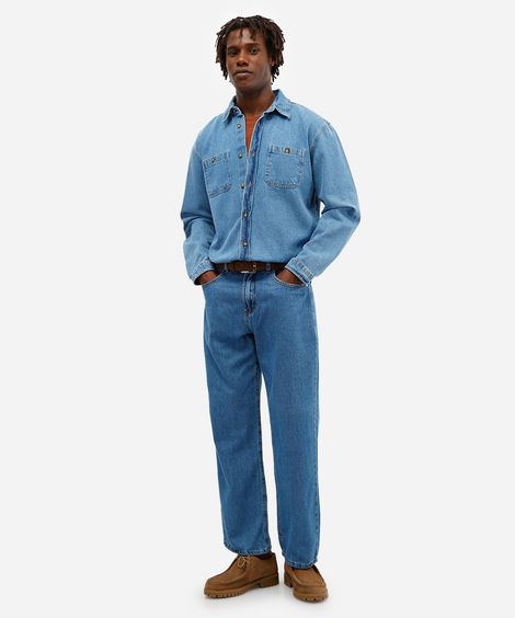 calça baggy masculina jeans azul