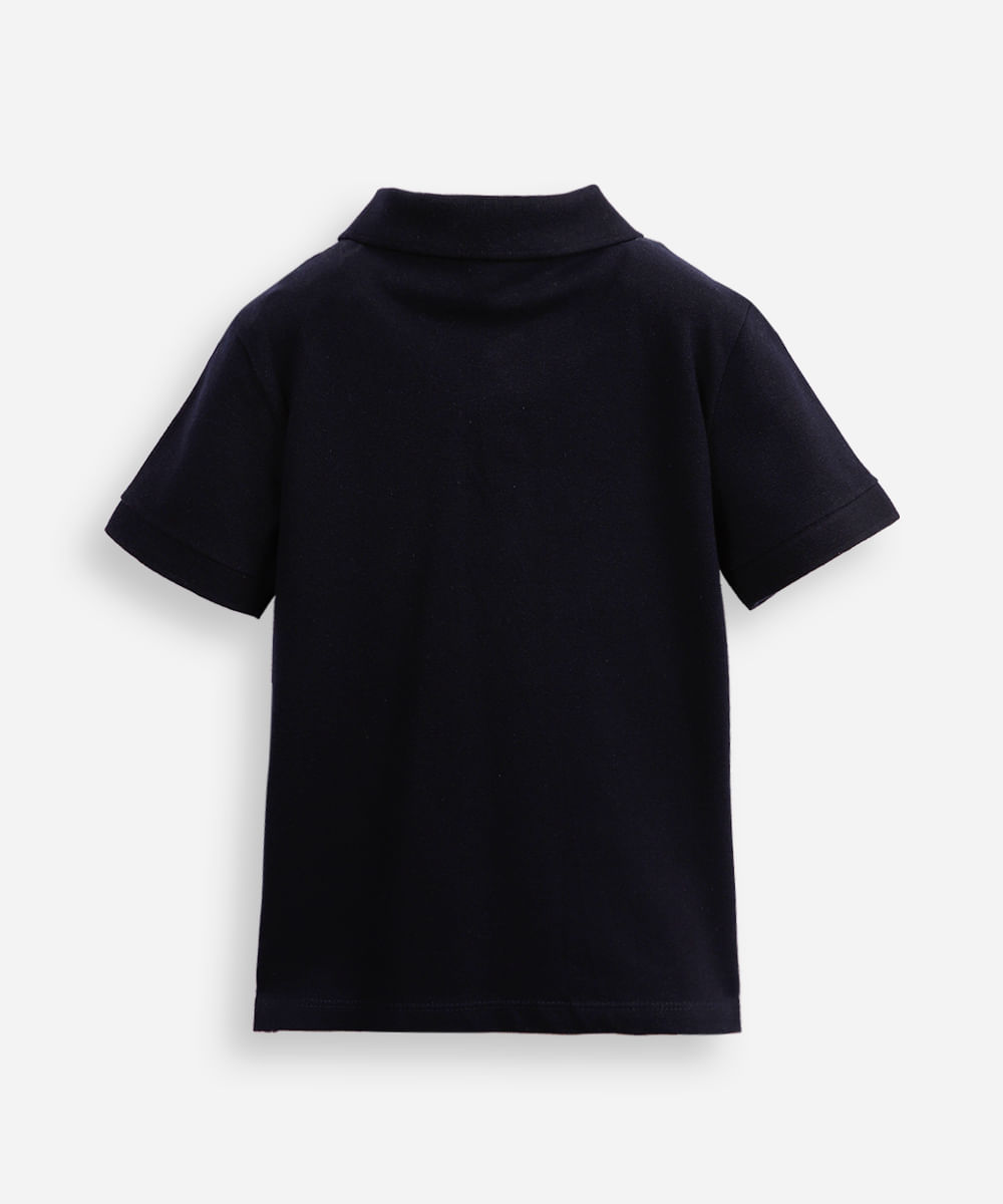 polo de algodão infantil âncora azul