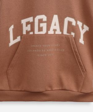 blusão de moletom juvenil com capuz legacy marrom