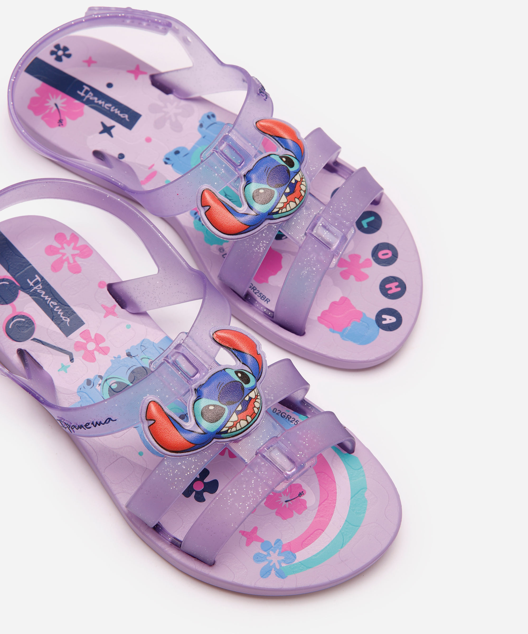 sandália infantil stitch lilás